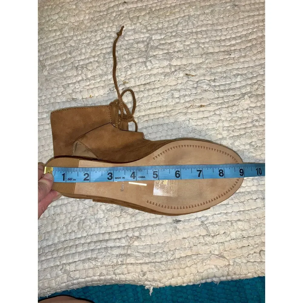 NEW DOLCE VITA NEUTRAL SUEDE GLADIATOR GHILLIE WEDGE SANDALS BOOTIES